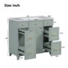 36" Bathroom Vanity With Sink, Soft Close Doors, Adjustable Shelves, And Hairdryer Storage - Green - Image 4