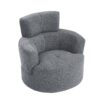 360 Degree Swivel Chair Upholstered Accent Barrel Chair With Adjustable Headrest, Berber Fleece - Gray - Image 12
