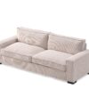 Luxe - Corduroy Sofa With Sleek Design, Spacious And Comfortable 3 Seater Couch - Beige - Image 3