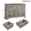 Farmhouse Vintage 7 Drawers Dresser With Natural Texture - Ancient Oak - Image 3