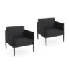 Dawson - Outdoor Patio 2 Pieces Aluminum Club Chair - Black - Image 5
