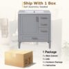 Bathroom Vanity With Sink, Soft Close Door, Handles Ample Storage - Gray - Image 9