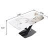 Modern Artificial Stone Pandora White Curved Metal Leg Dining Table, 6 People - Antique White - Image 3