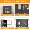 Premium Metal Storage Cabinet With Tempered Glass Doors, Adjustable Shelves, And Anti Tipping Device - Black - Image 9