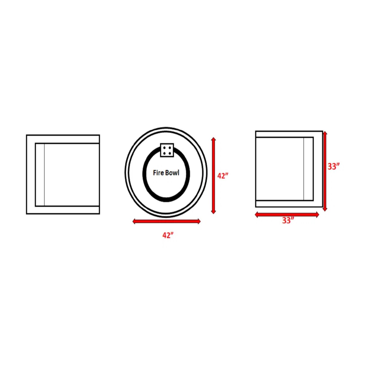 Patio Conversation Set For 2 With Cushions And Fire Pit - Brown - Image 3