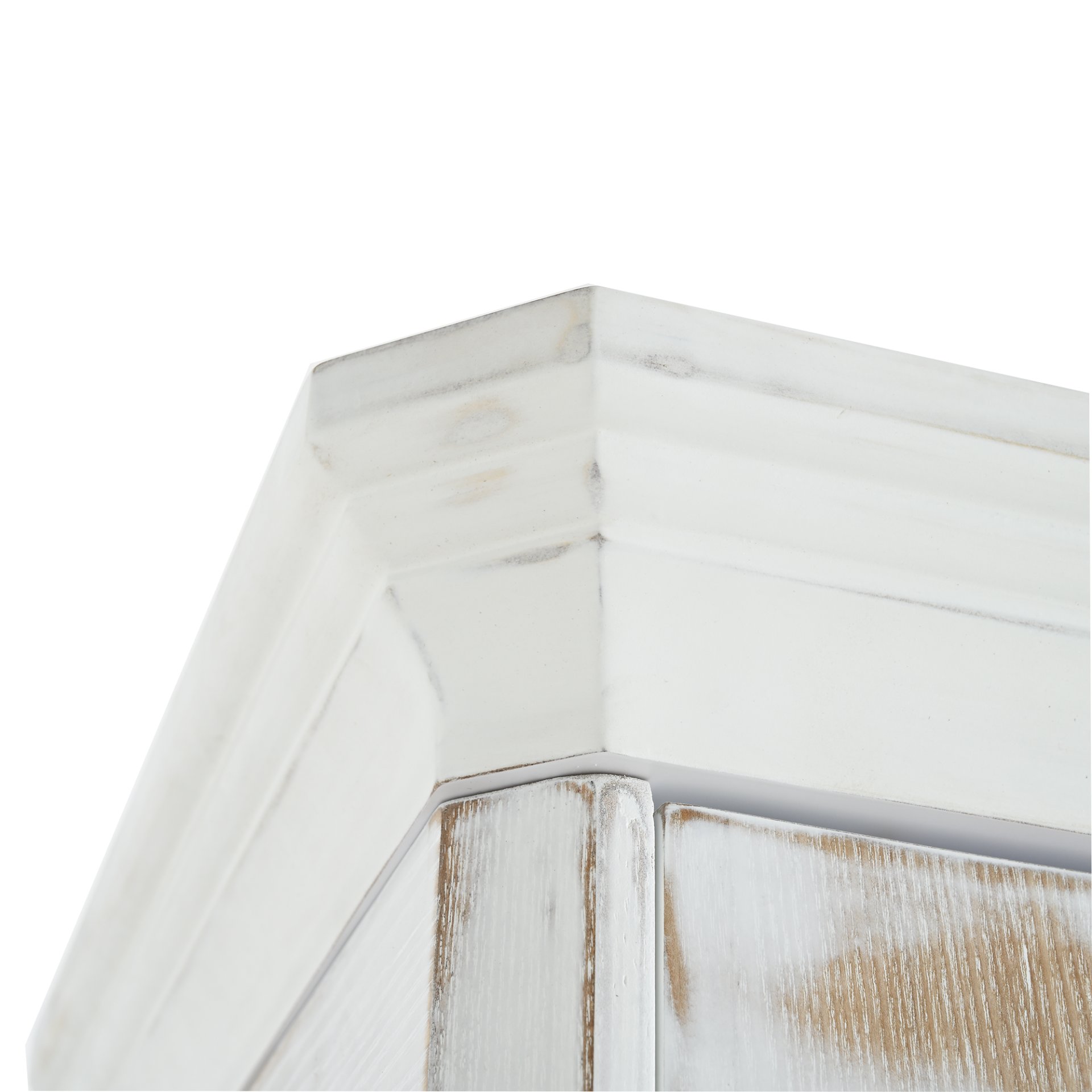 Vintage Display Cabinet With Double Glass Doors, Traditional Style Hutch For Home Or Workspace Washed - White Washed - Image 23