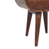 Circular Bedside Table With Open Slot - Walnut - Image 6