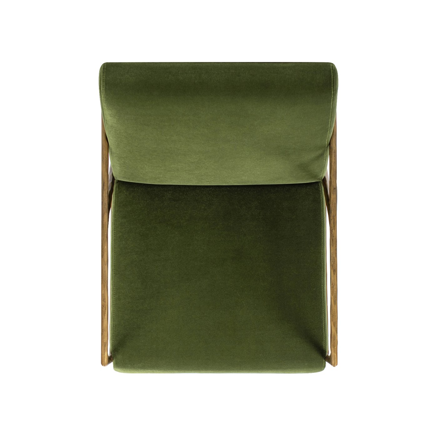 Aerin - Hammered Brass Upholstered Accent Arm Chair - Olive Green - Image 3