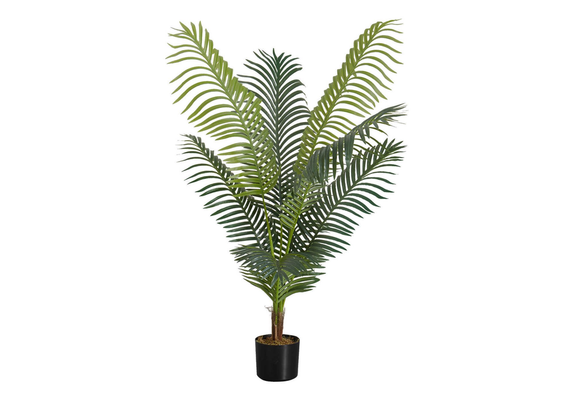 47" Tall, Artificial Plant, Palm Tree, Indoor, Faux, Fake, Floor, Greenery, Potted, Real Touch, Decorative - Green / Black - Image 2