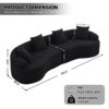 Chenille Curved Modular Sectional Sofa With High Density Foam - Black - Image 3