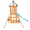 Outdoor Swing Set 3 In 1 Children's Playset With Slide, Swings, And Climber For Garden, Backyard, Playground - Blue - Image 12