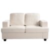 Modern Loveseat, Comfortable 2 Seater Couch With Deep Seating, Loose Back Cushions, Wide Arms - Ivory - Image 3