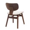 Modern Boucle Fabric Upholstered Side Chair, Bentwood Frame - White / Walnut - Image 7