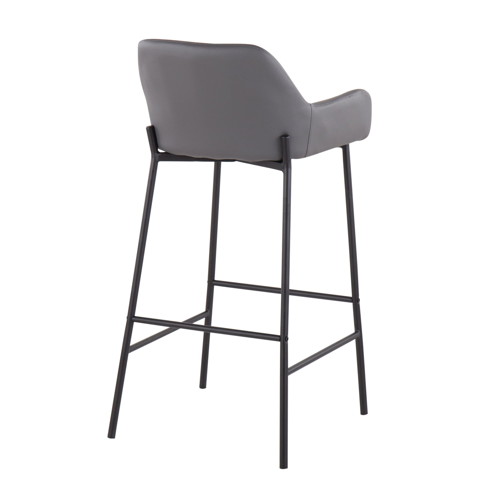 Daniella - Industrial Fixed Height Bar Stool (Set of 2) - Black / Gray - Image 4