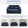Pull Out Sofa Bed Convertible Couch Loveseat Sofa Modern Sleeper Sofa With Adjustable Backrest For Living Room - Blue - Image 8