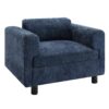 Modern Oversized Armchair Comfy Accent Chair Single Sofa For Living Room Bedroom Office Apartment, Woven Velvet Fabric - Blue - Image 7