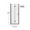 Bifold Frameless Glass Shower Door 30" X 72" With 1 / 4" Tempered Clear Glass - Black - Image 3
