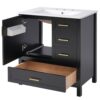 30" Bathroom Vanity With Sink Storage Solutions - Black - Image 18