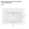 Rectangular Single Vanity Top With 3 Faucet Hole Sink - White - Image 3