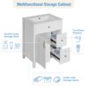 Bathroom Vanity With Sink, Soft Close Doors And Drawers, Double Storage Racks - White - Image 8