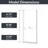 Semi Frameless Circular Pivot Shower Door Chrome 24" X 72" With 1 / 4" Sgcc Tempered Glass - Chrome - Image 3