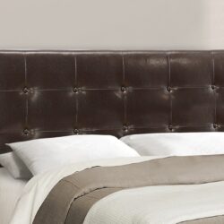 Queen Size Bed Upholstered, Transitional - Brown