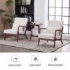 Accent Chair With Pillow Upholstered Arm Chair - Beige - Image 5