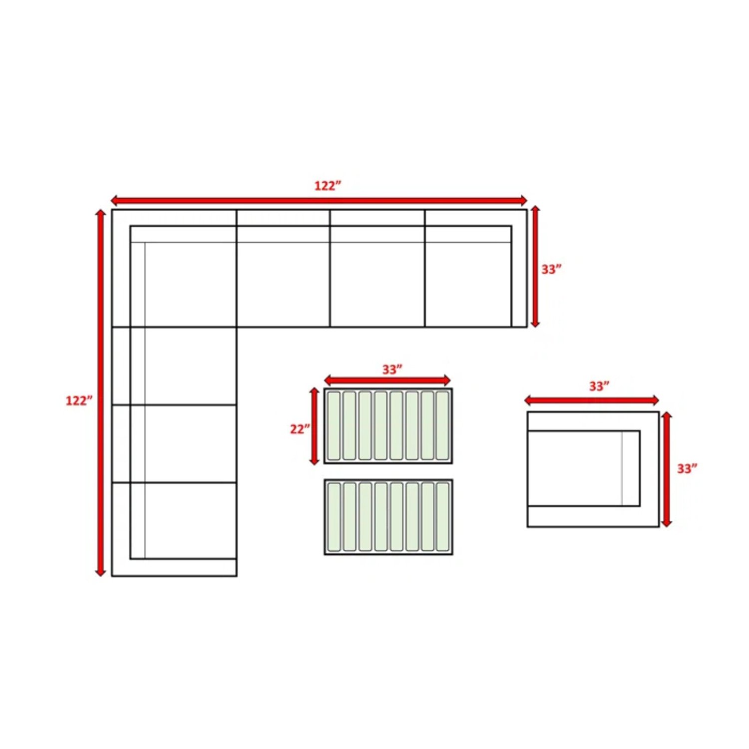 Outdoor Seating Group For 7 With Cushions - Gray Mix - Image 3