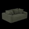 4 Seat Sofa, Deep Seat Couches With Soft Pillows And 3 Ottomans, Convertible Sofa Lounge Chair, For Living Room - Green - Image 14