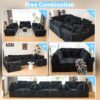 Modular U Shaped Sectional Sofa, 6 Seater Chaise Lounge With Reversible Design, Customizable Living Room - Black - Image 8