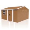 Heavy Duty Storage Shed With Windows, Lockable Door & Ventilation - Brown - Image 6