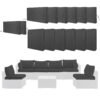 Cushion Covers For 7 Piece Wicker Sectional Sofa, 14 Pack Seat And Back Slipcovers With Zipper - Gray - Image 13