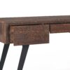 Lowry - Desk With Deep Drawers - Distressed Charcoal Brown - Image 3