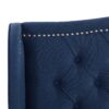 Marcella - King Upholstered Shelter Headboard Bed Set - Dark Sapphire Blue - Image 9