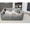 Plush Corduroy 4 Seat Sofa, Modern Comfy Upholstered Sofa Cloud Couch, Deep Seat Couches With Soft Pillows, Convertible Deep Seat Sofa Lounge Chair For Living Room - Gray - Image 13