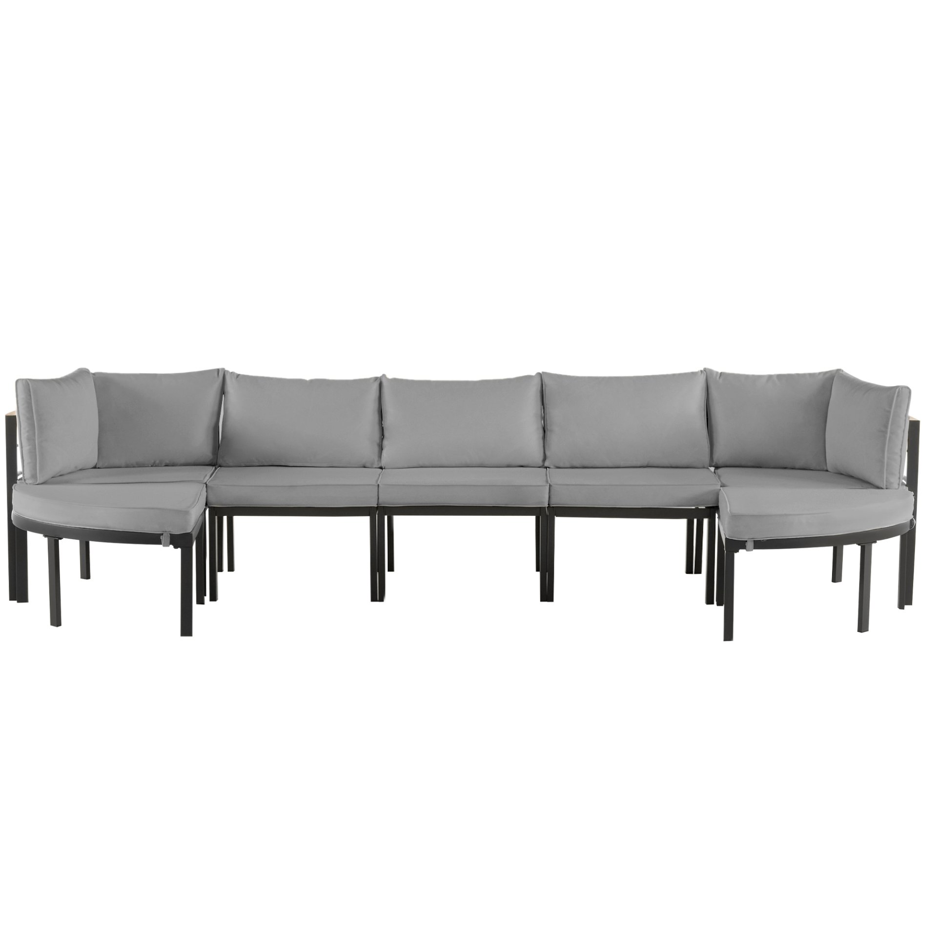 Outdoor Sectional Sofa Set With Cushions - Gray - Image 14