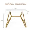 Modern Rectangular Glass Dining Table With Sturdy Metal Legs For Dining Room, Living Room, And Office - Gold - Image 3