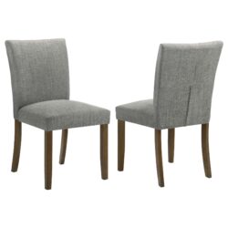 Upholstered Dining Side Chair With Gently Curved Back (Set of 2) - Gray
