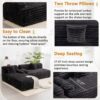 Cloud - Sectional Sofa Upholstered Couch Free Combined Sofa - Black - Image 7