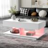 Extendable Coffee Table, Multifunctional Adjustable Coffee Table With Hidden Storage Space For Living Room - White - Image 5