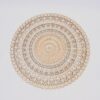 Floral Hand Carved Mandala Round Wall Decor - Brown / Antique White - Image 2