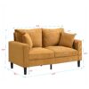 Modern Upholstered Loveseat Sofa With Wooden Frame, High Resilience - Orange - Image 3
