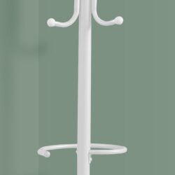 Coat Rack, Hall Tree, Free Standing, Hanging Bar, 6 Hooks, Entryway, 68"H, Contemporary & Modern - White