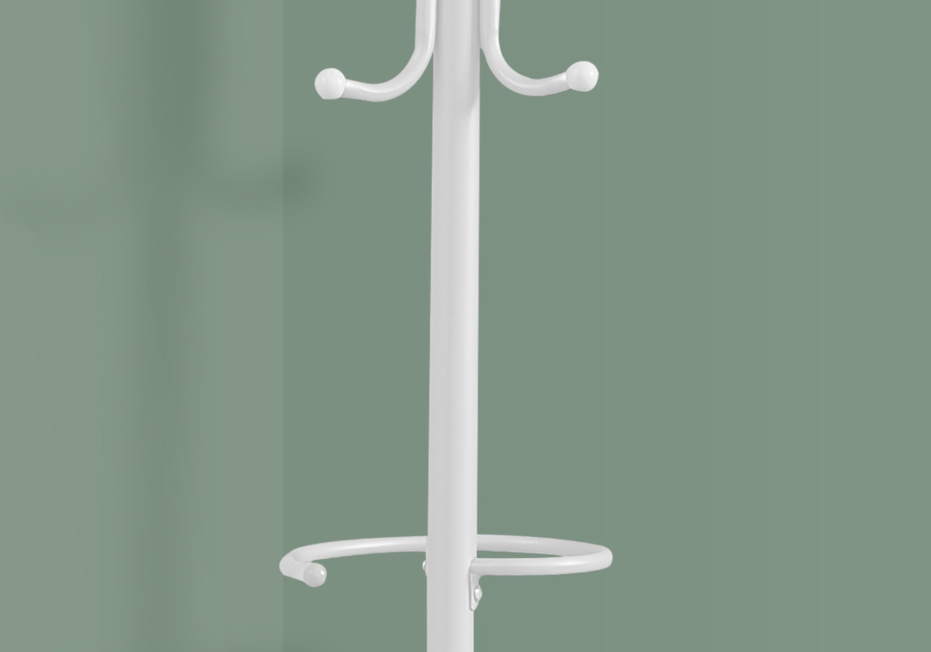 Coat Rack, Hall Tree, Free Standing, Hanging Bar, 6 Hooks, Entryway, 68"H, Contemporary & Modern - White - Image 4