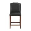 Blaire - Stationary Counter Stool With Nail Heads - Dark Brown - Image 4