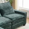 L Shaped Sectional Sofa With Movable Ottoman - Green - Image 13