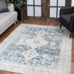 Noble - 5'3" X 7'3" Area Rug - Blue, Polyester