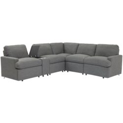 Power Recliner Corner Sofa Home Theater Reclining Sofa Sectional Couches With Storage Box, Cup Holders, USB Ports And Power Socket For Living Room - Dark Gray