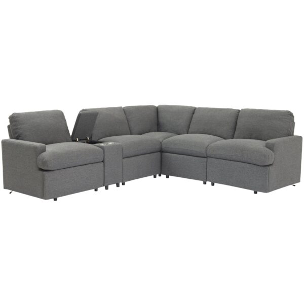 Power Recliner Corner Sofa Home Theater Reclining Sofa Sectional Couches With Storage Box, Cup Holders, USB Ports And Power Socket For Living Room - Dark Gray