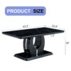 Modern Minimalist Pattern Sticker Rectangular Coffee Table With Elegant Design And Moderate Size - Black - Image 3